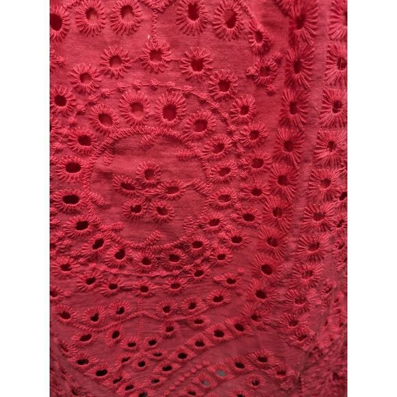 Betsy Johnson Paradise Pink On/Off Shoulder Cotton Eyelet Midi, M - Picture 12 of 15